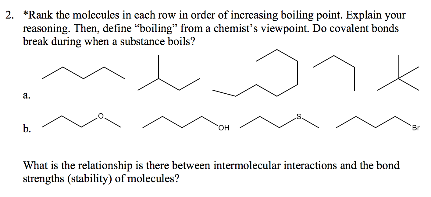 Solved Rank the molecules in each row in order of increasing | Chegg.com