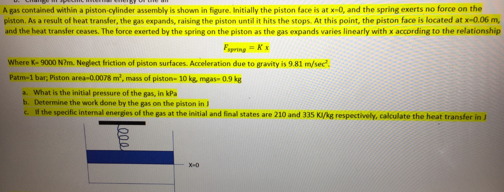 Solved A Gas Contained Within A Piston-cylinder Assembly Is | Chegg.com