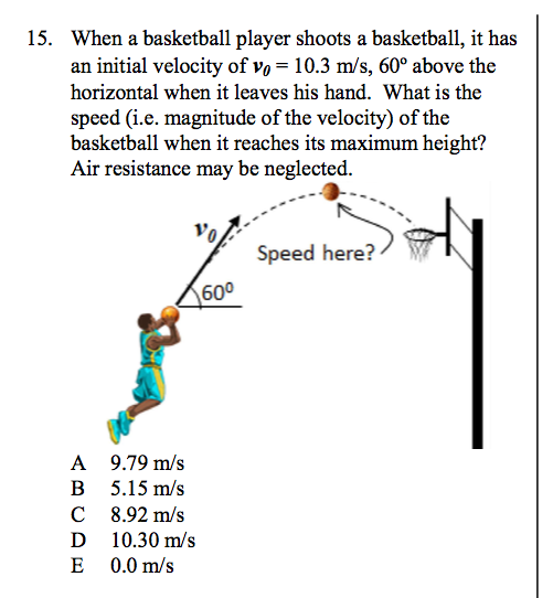 Solved 15. When a basketball player shoots a basketball, it