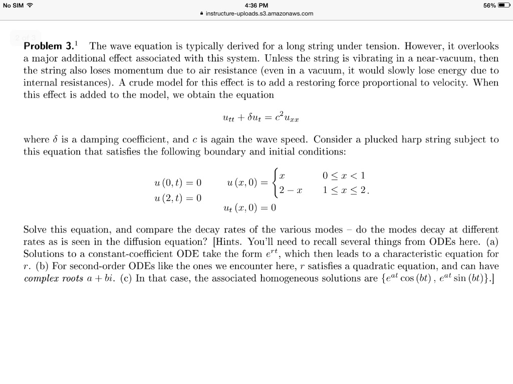 Solved The wave equation is typically derived for a long | Chegg.com