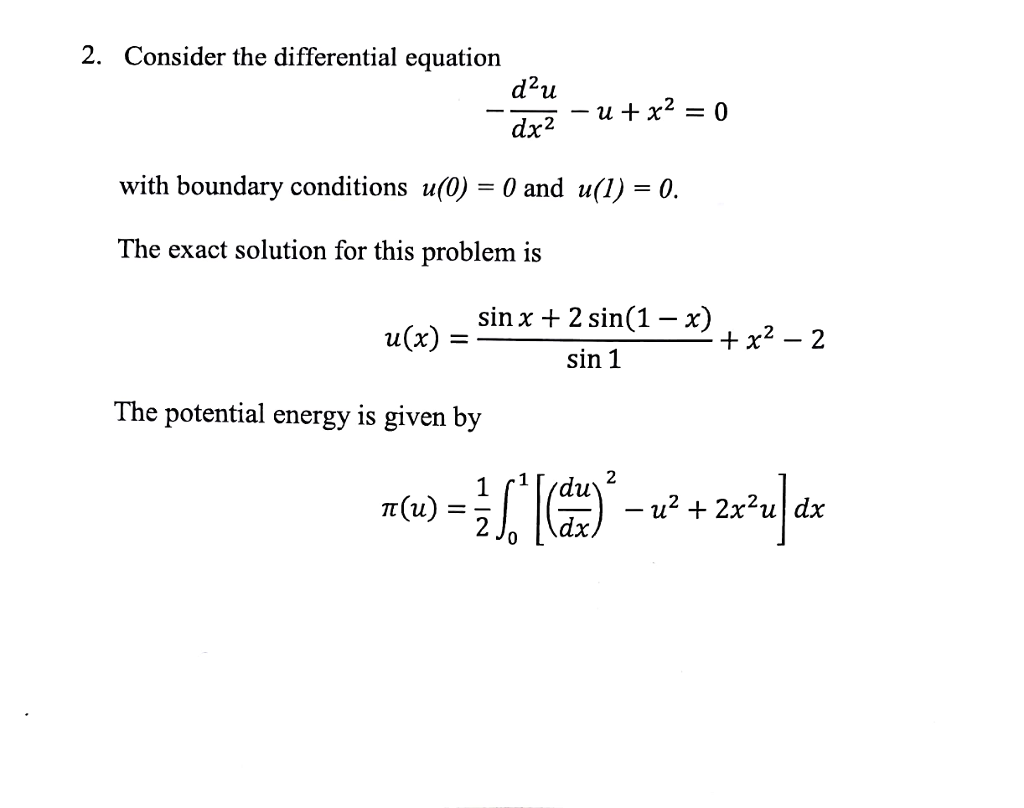 2. Consider The Differential Equation 2 With Boundary | Chegg.com