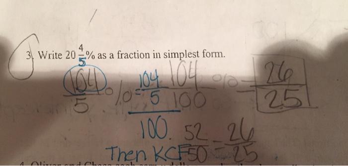 Solved Write 20 4 5 As A Fraction In Simplest Form Chegg