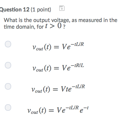 Solved Consider the RL circuit shown: . Vout in What is the | Chegg.com