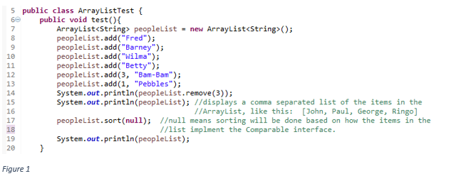 Solved Java - ArrayList Consider the code shown in | Chegg.com