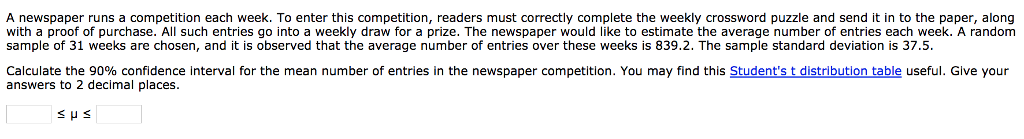 Solved A Newspaper Runs A Competition Each Week To Enter Chegg