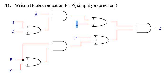 Solved 11. Write a Boolean equation for ZO simplify | Chegg.com