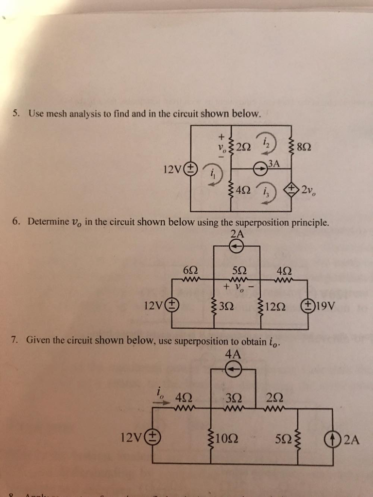 Solved 5. Use Mesh Analysis To Find And In The Circuit Shown | Chegg.com