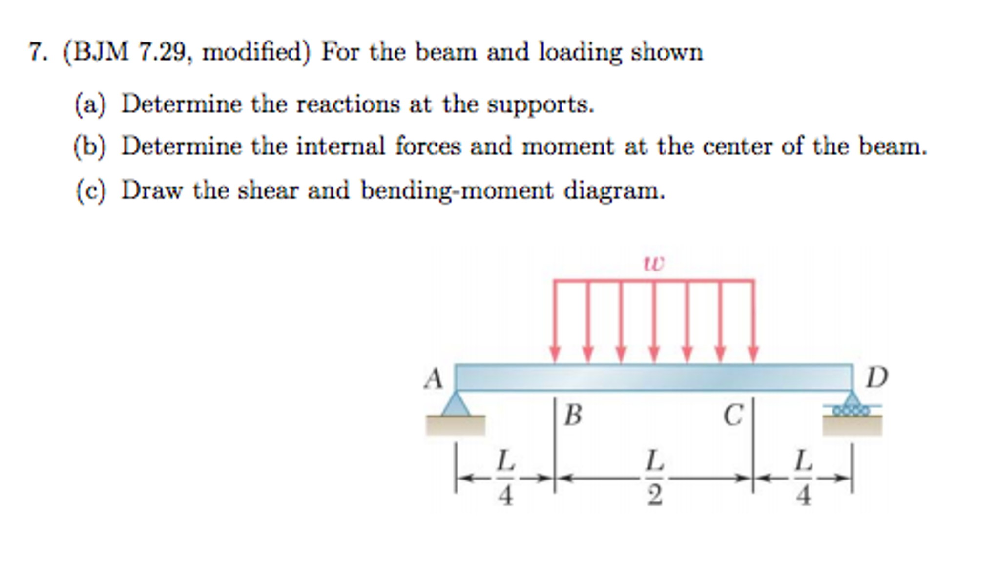 Solved For the beam and loading shown Determine the | Chegg.com