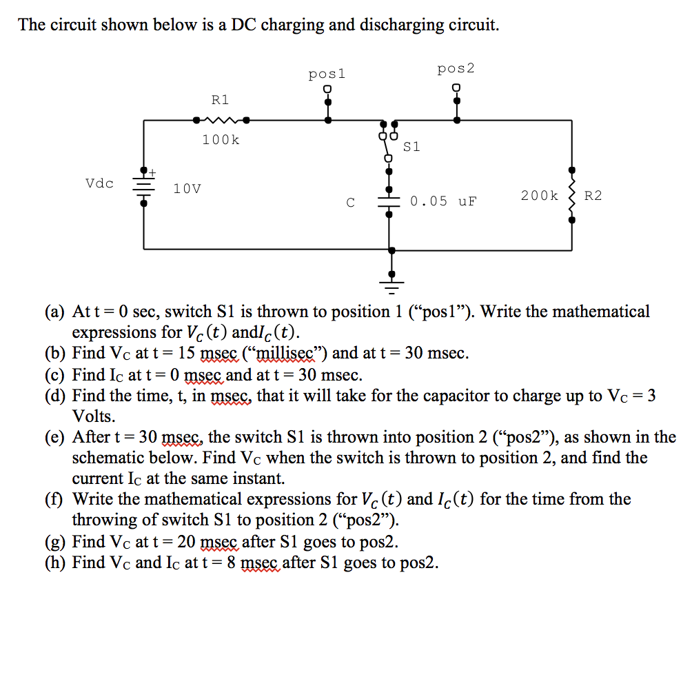 Solved The Circuit Shown Below Is A DC Charging And | Chegg.com