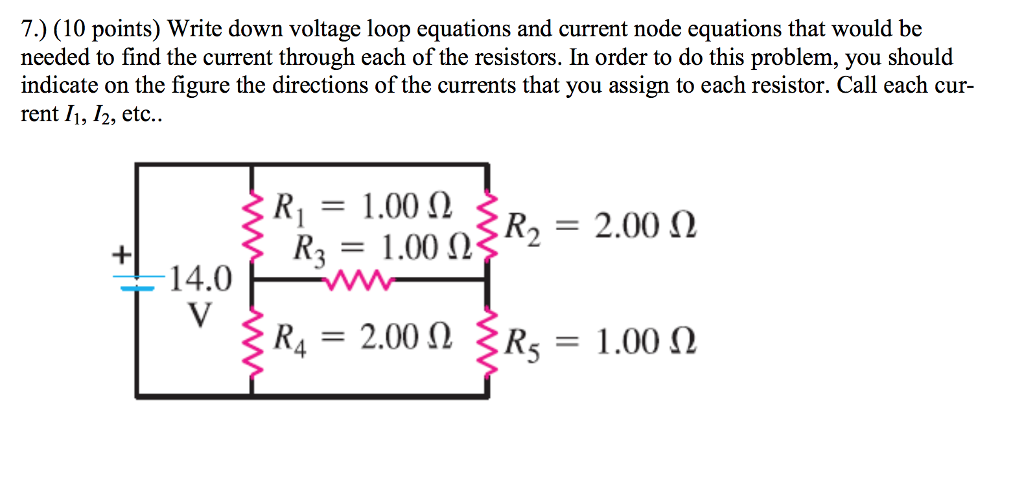 Solved Write down voltage loop equations and current node | Chegg.com