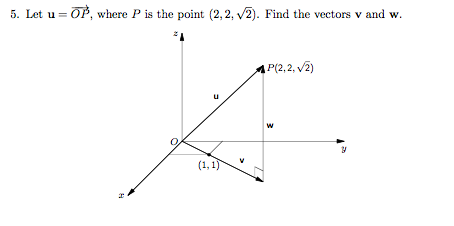 Solved Let u = vector OP, where P is the point (2, 2, | Chegg.com