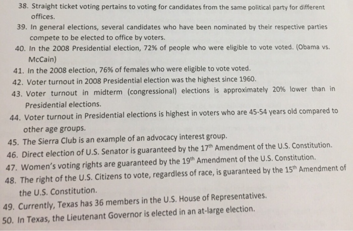 Straight Ticket Voting Pertains To Voting For Chegg