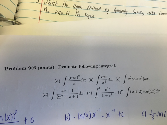 integral of x ln x