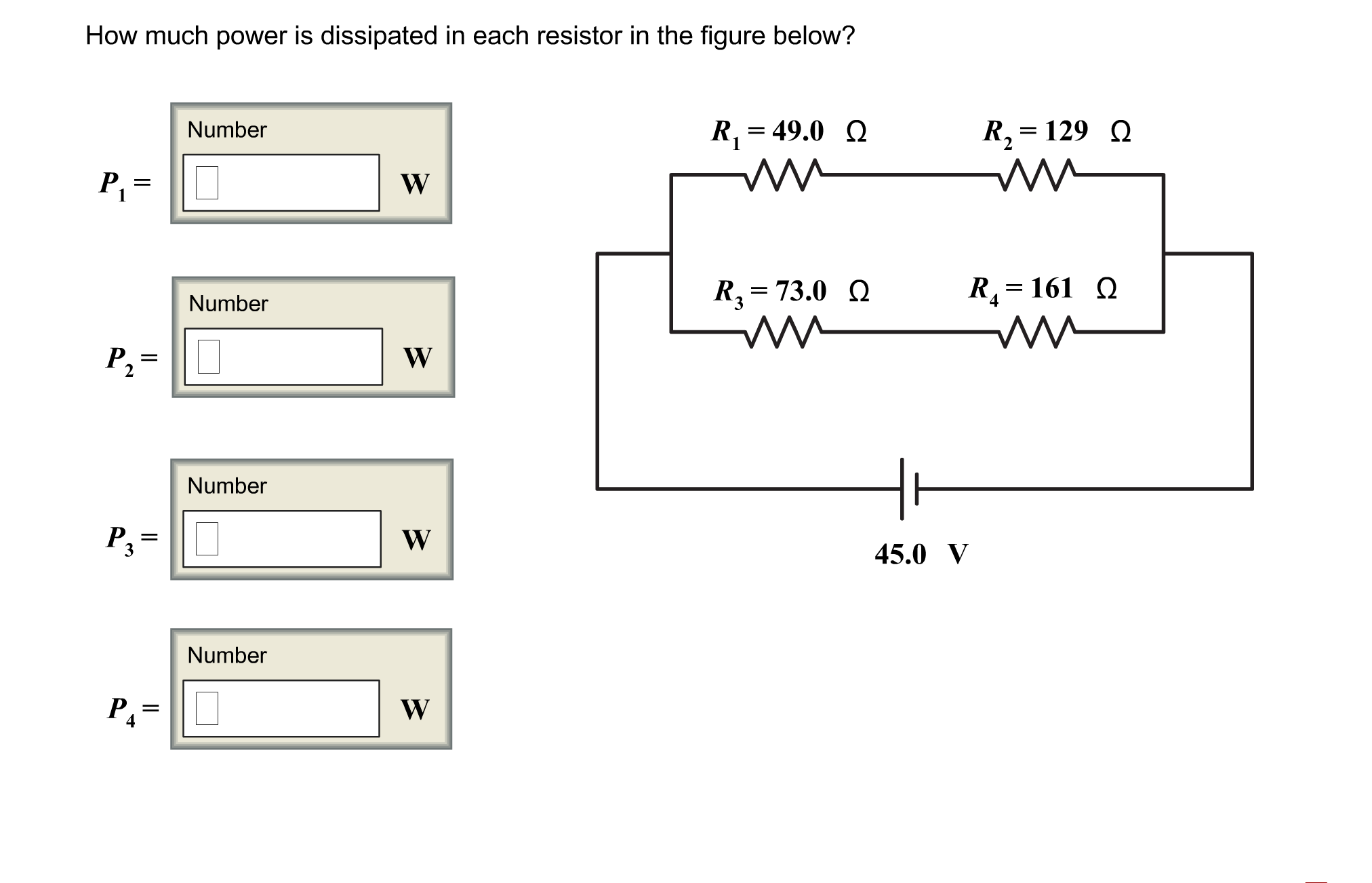 Solved How much power is dissipated in each resistor in the