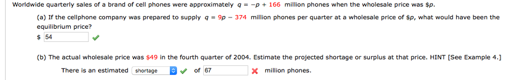 Solved Worldwide Quarterly Sales Of A Brand Of Cell Phones Chegg