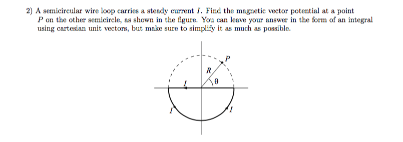 Solved 2 A Semicircular Wire Loop Carries A Steady Current Chegg