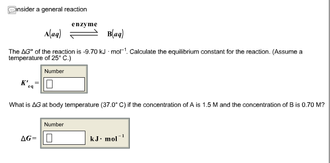 Solved Consider a general reaction The Delta G of the | Chegg.com