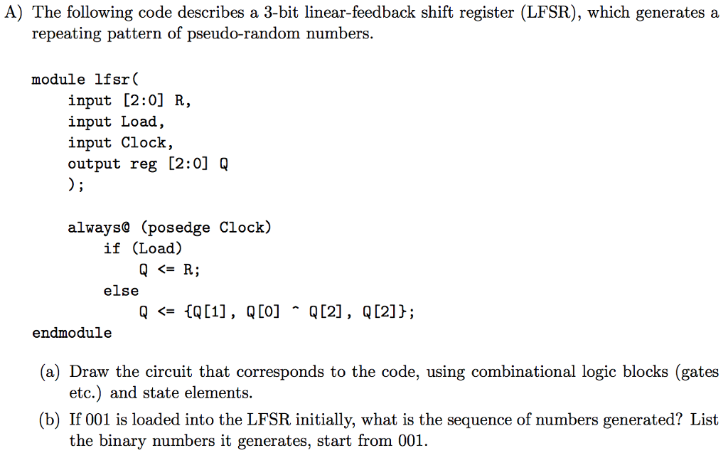 linear feedback shift register c code
