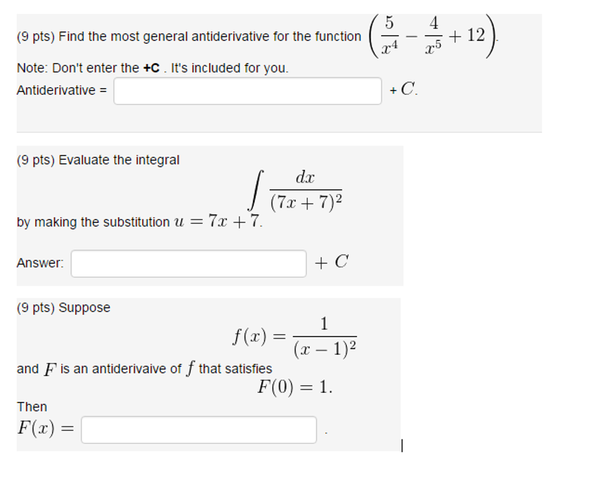 solved-find-the-most-general-antiderivative-for-the-function-chegg