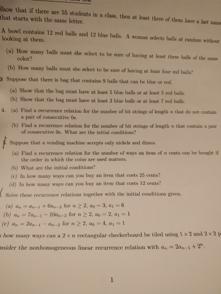 Solved Show That If There Are 55 Students In A Class Then Chegg