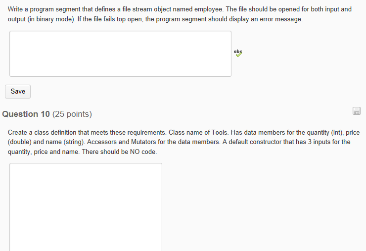 Solved Write a program segment that defines a file stream | Chegg.com