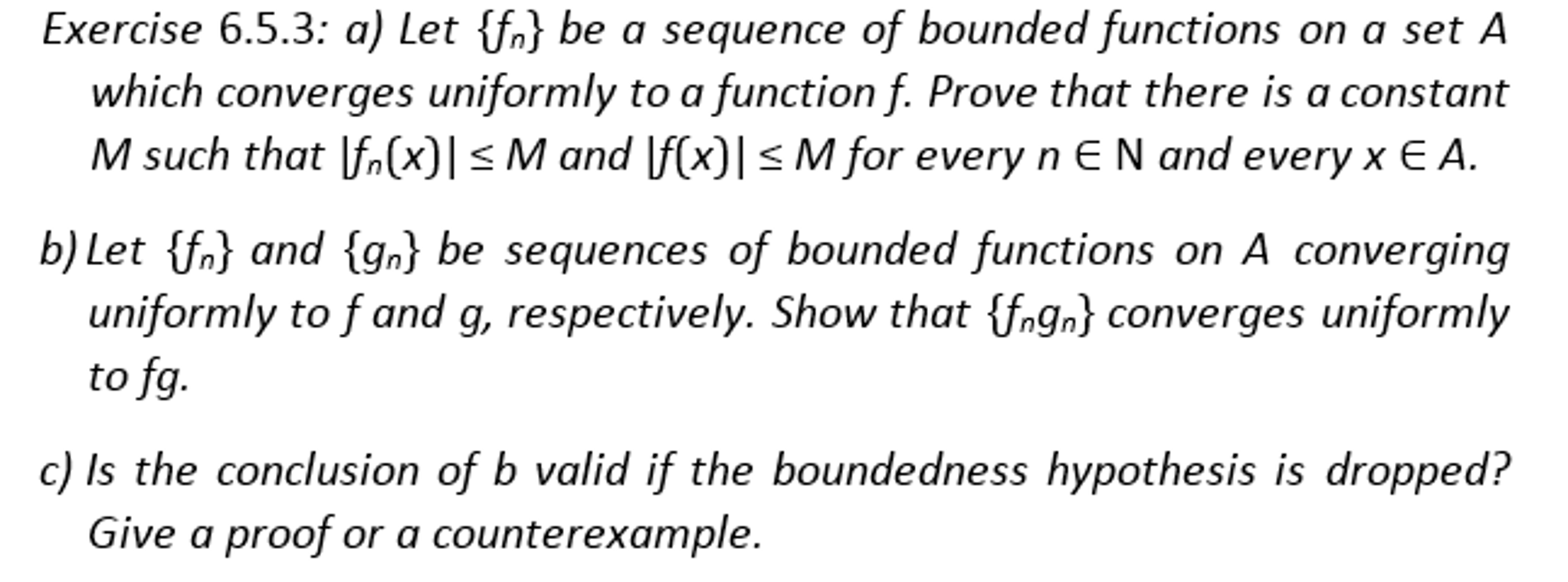 Solved Let {f_n} Be A Sequence Of Bounded Functions On A Set | Chegg.com