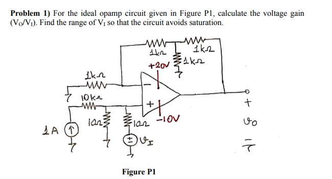 Solved Problem 1) For the ideal opamp circuit given in | Chegg.com