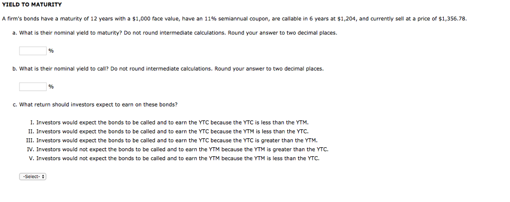 Solved YIELD TO MATURITY A firm's bonds have a maturity of | Chegg.com