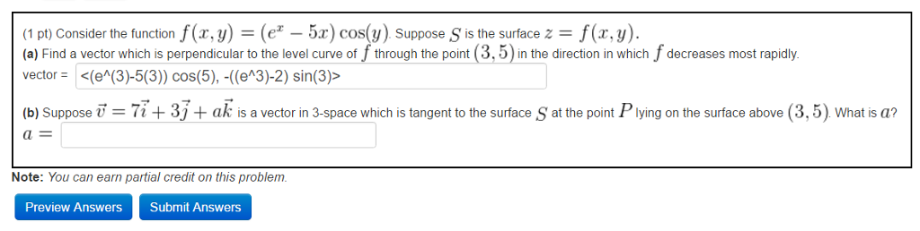 Solved Consider the function f(x, y) = (e^x - 5x)cos(y). | Chegg.com