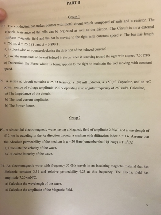 solved-part-ii-group-electric-resistance-of-the-rails-can-be-chegg