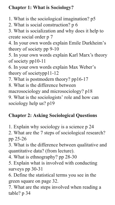 sociology questions for essays