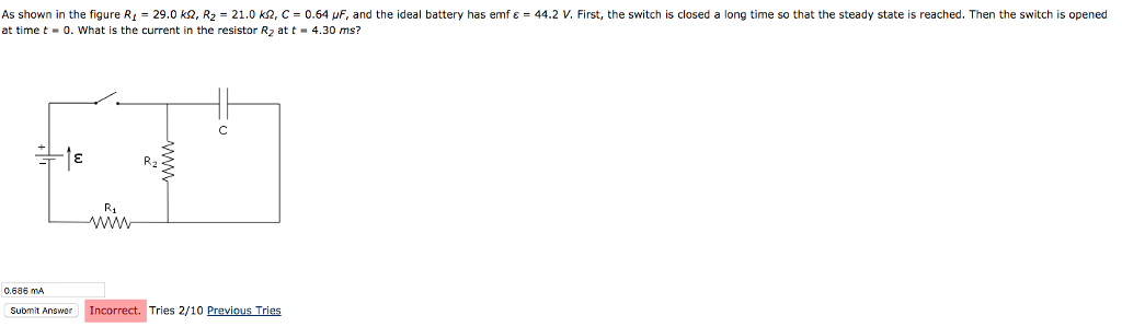 Solved As shown in the figure R1-29.0 kQ, R2 = 21.0 kQ, C = | Chegg.com