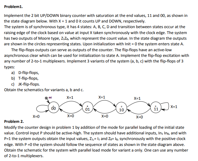 Solved Modify The Counter Design In Problem 1 By Addition Of | Chegg.com