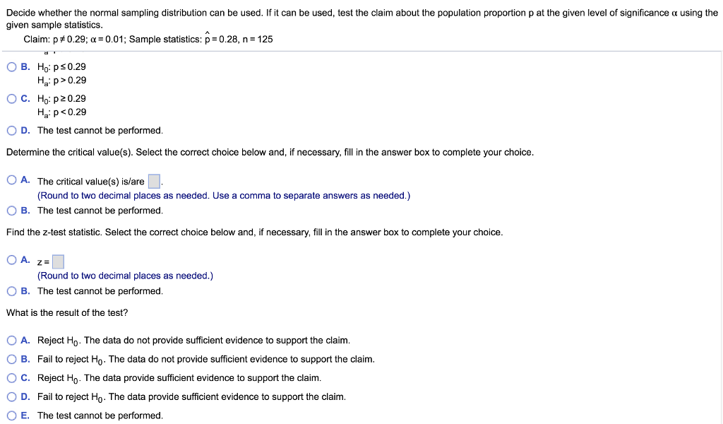 Solved Decide whether the normal sampling distribution can | Chegg.com