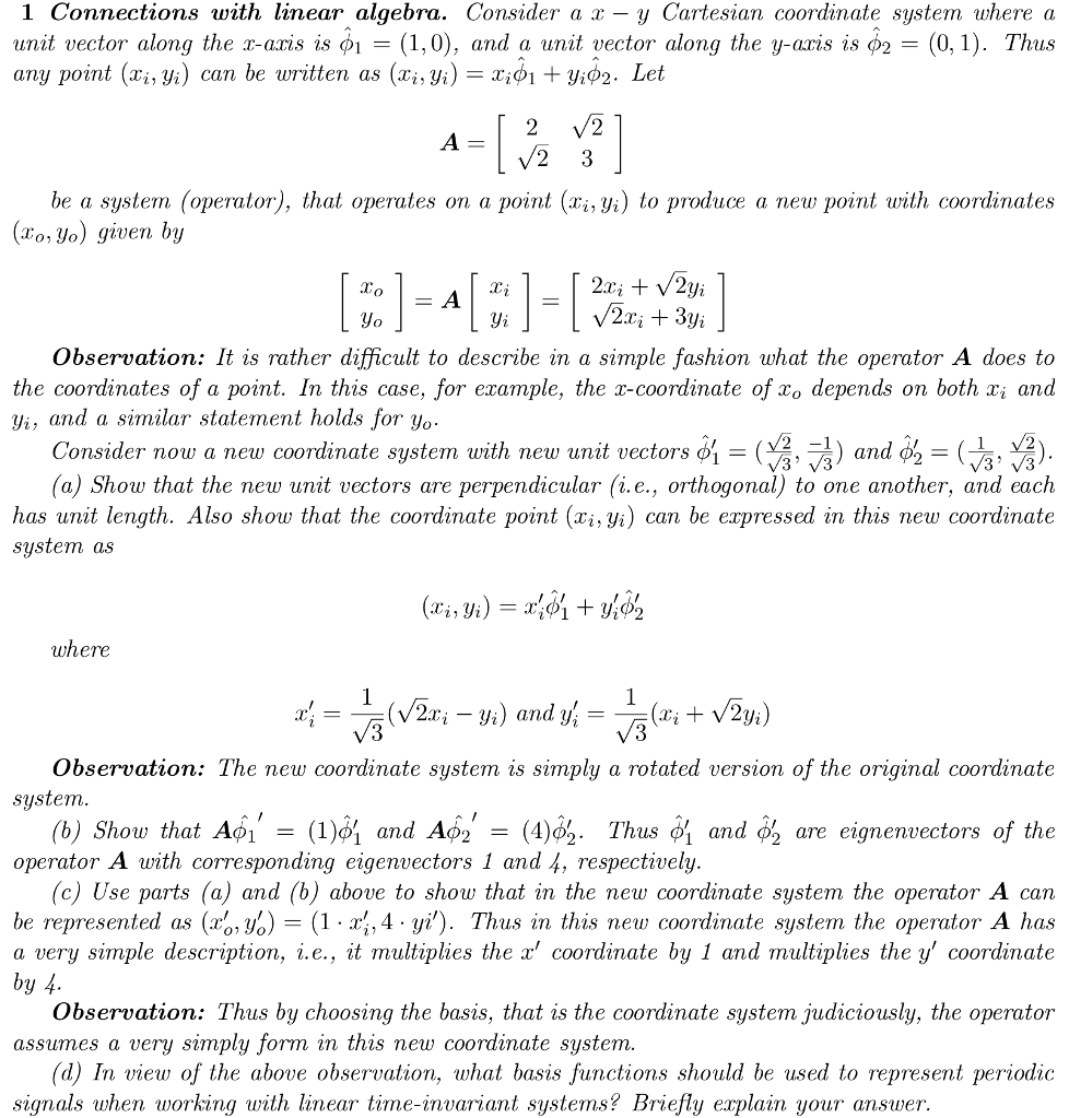 Connections with linear algebra. Consider a x - y | Chegg.com