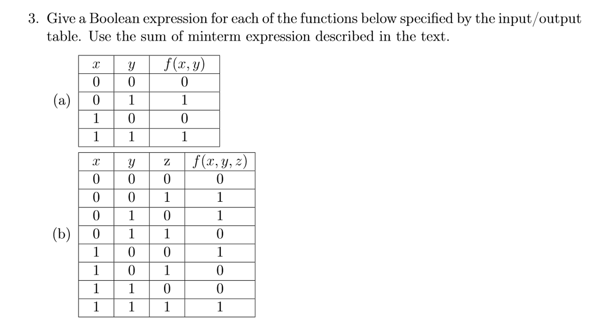 solved-give-a-boolean-expression-for-each-of-the-functions-chegg