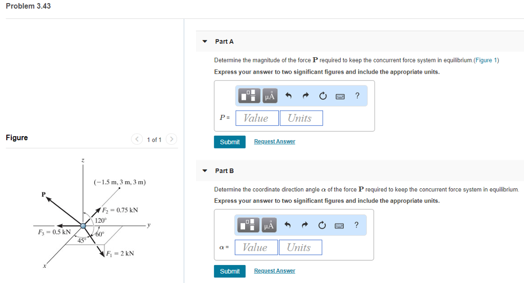 Solved Problem 3.43 PartA Determine the magnitude of the | Chegg.com