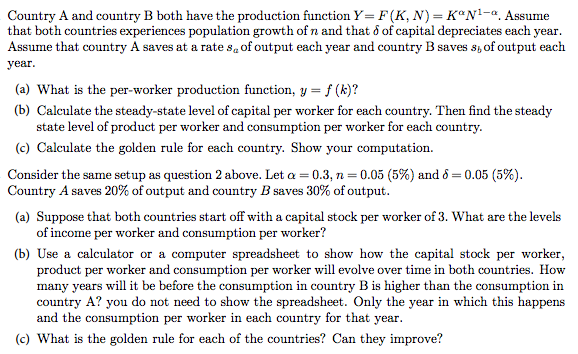 Solved Country A And Country B Both Have The Production | Chegg.com