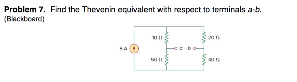 Solved Problem 7. Find the Thevenin equivalent with respect | Chegg.com