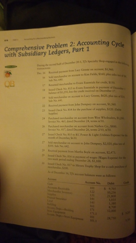 Comprehensive Problem 2: Accounting with Subsidiary | Chegg.com