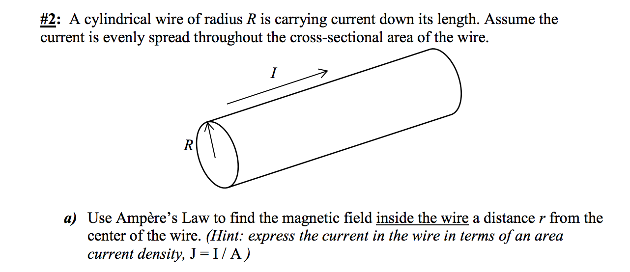 Solved A cylindrical wire of radius R is carrying current