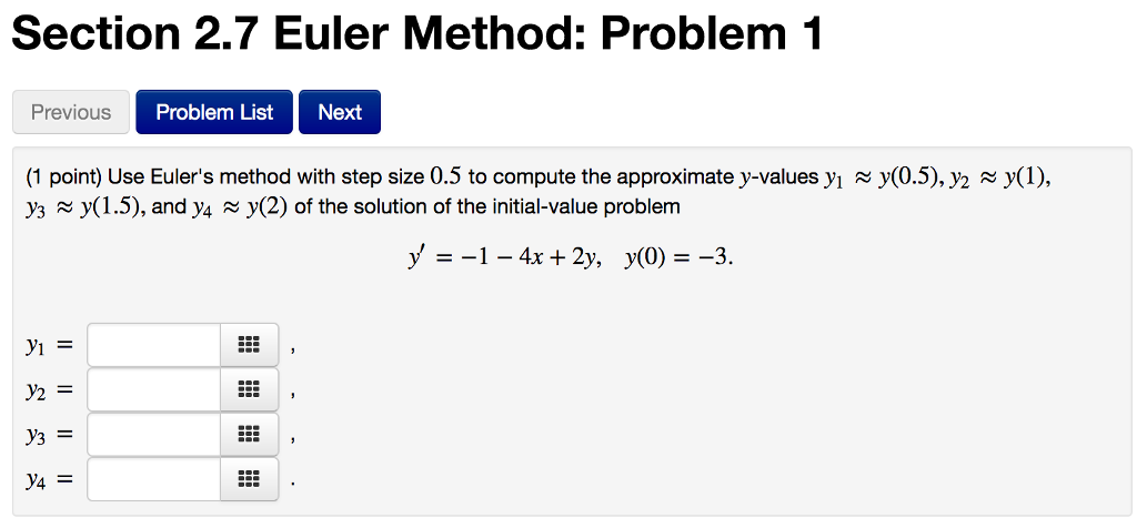 Solved Use Euler's Method With Step Size 0.5 To Compute The | Chegg.com