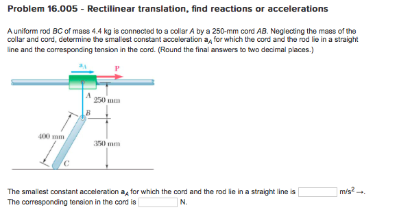 Solved Problem 16.005 Rectilinear translation, find | Chegg.com