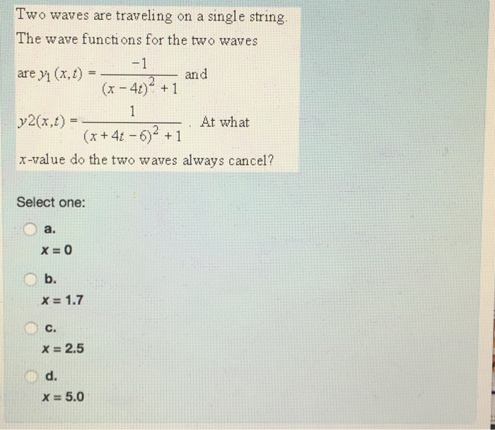 Solved Two waves are traveling on a single string. The wave | Chegg.com