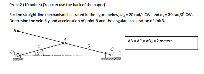 For The Straight-line Mechanism Illustrated In The... | Chegg.com