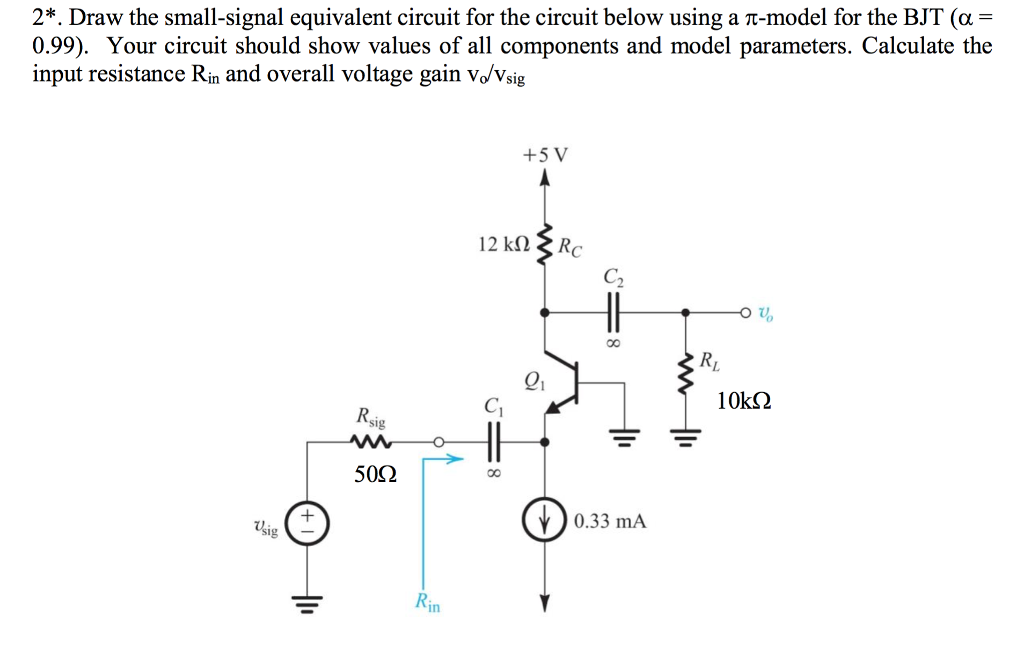 Solved Draw The Small-signal Equivalent Circuit For The | Chegg.com