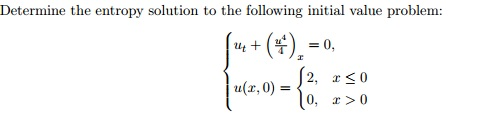 Determine the entropy solution to the following | Chegg.com
