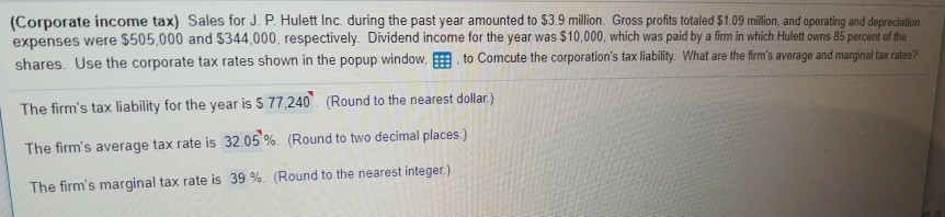 solved-corporate-income-tax-sales-for-j-p-hulett-inc-chegg