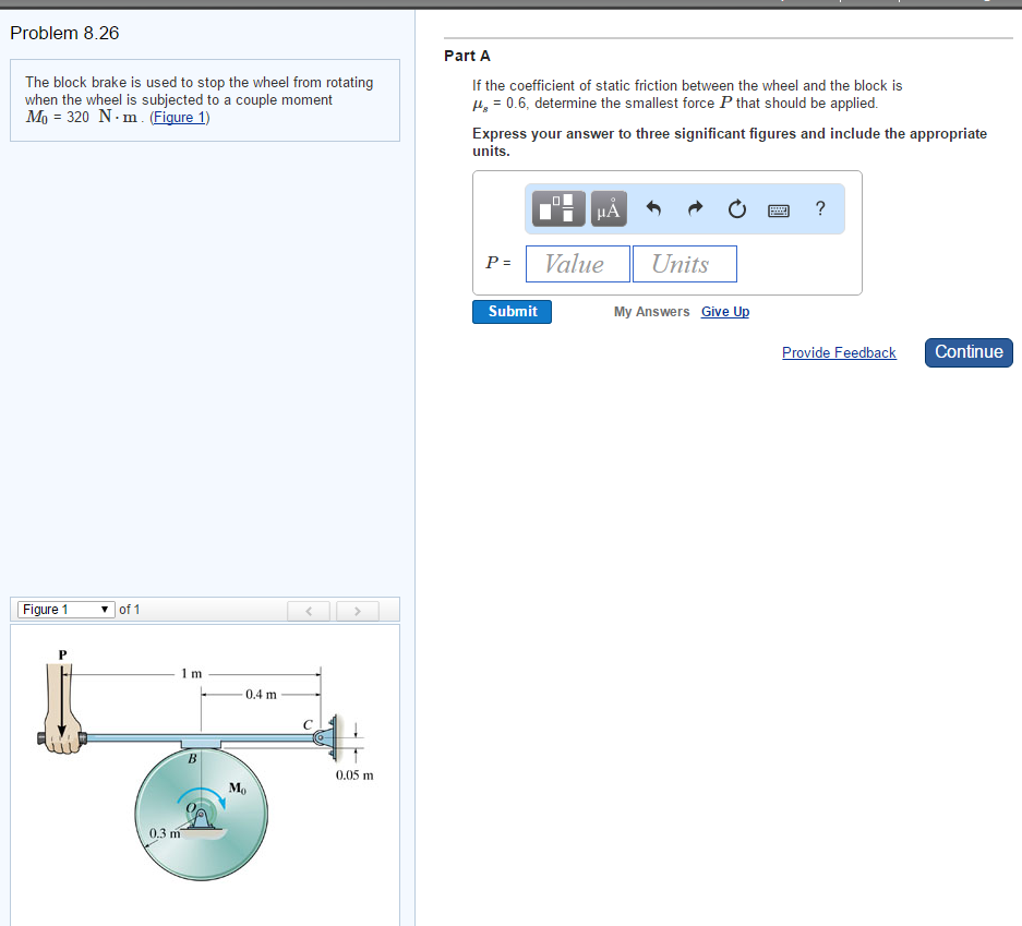 Solved The block brake is used to stop the wheel from | Chegg.com