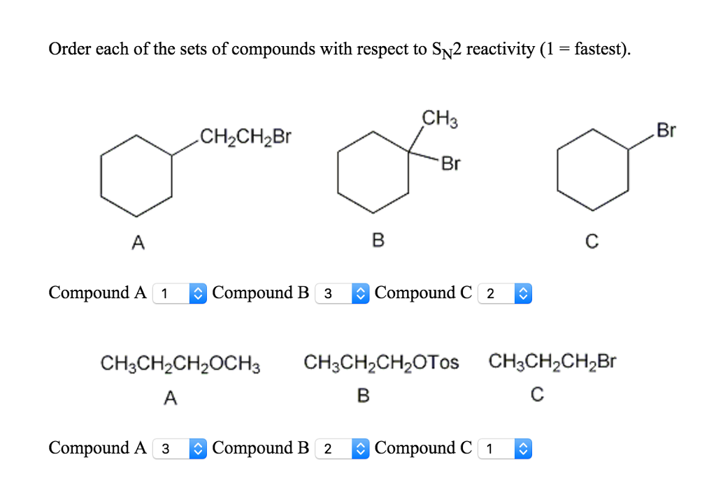 Solved Order Each Of The Sets Of Compounds With Respect To | Chegg.com